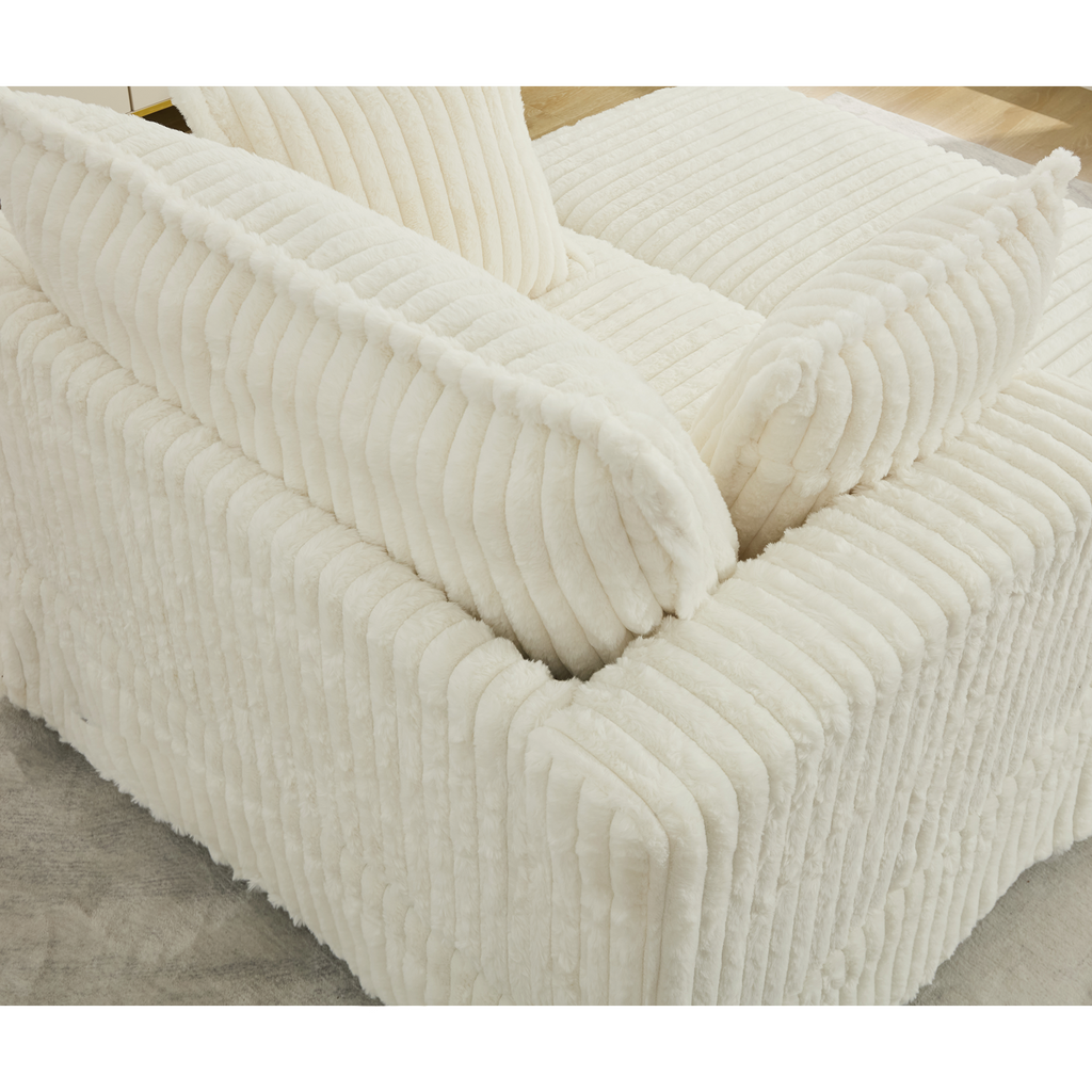 47.7'' Oversized Corduroy Chaise Longue with Ottoman