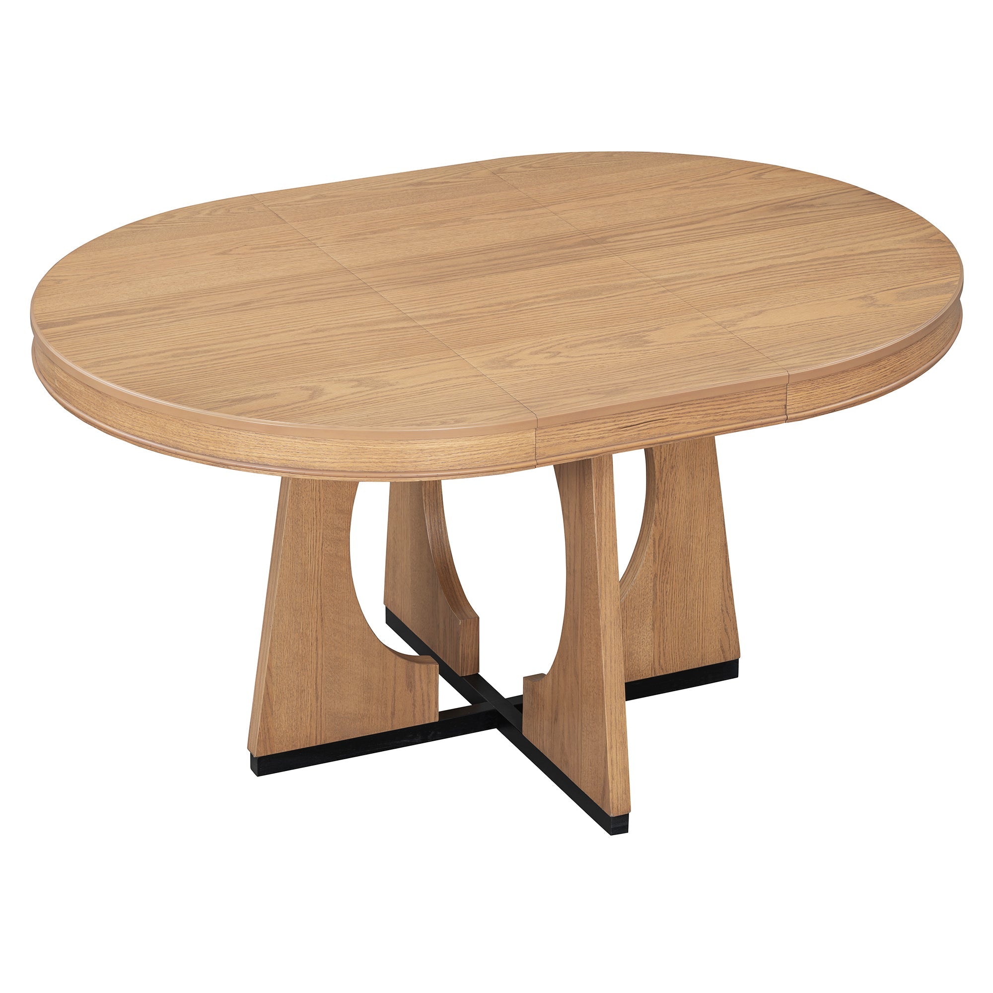 5-Piece Retro Extendable Dining Table Set with 16" Removable Leaf