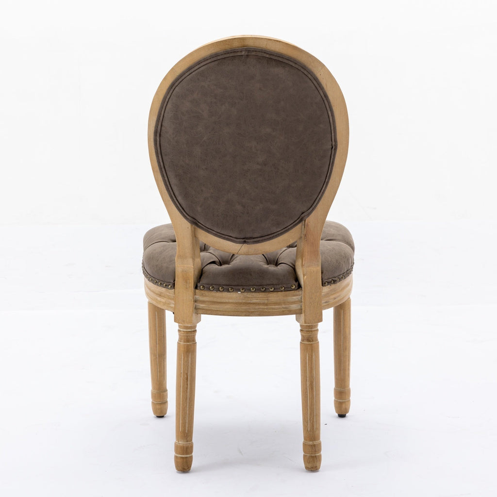 French Style Antique Painting PU Dining Chairs (Set of 2)