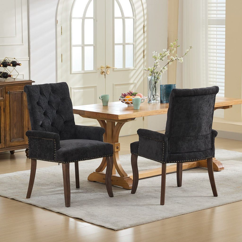 Elegant Upholstered Chenille Fabric Accent Dining Chair