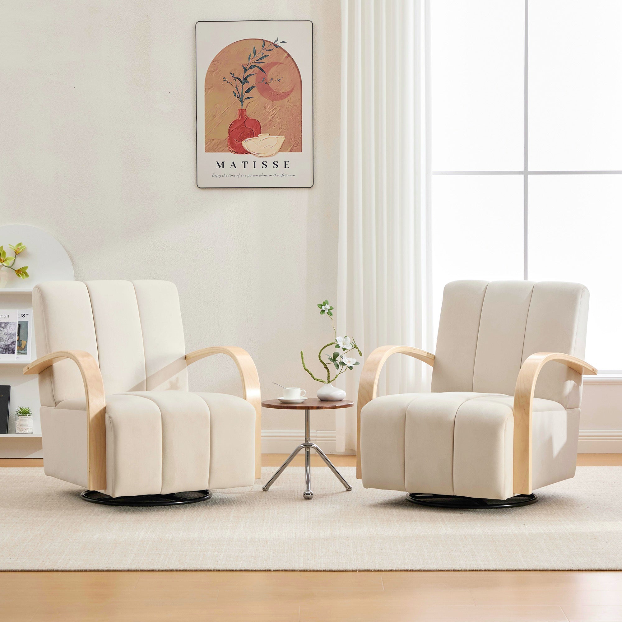 Modern Upholstered 360° Swivel Accent Chair