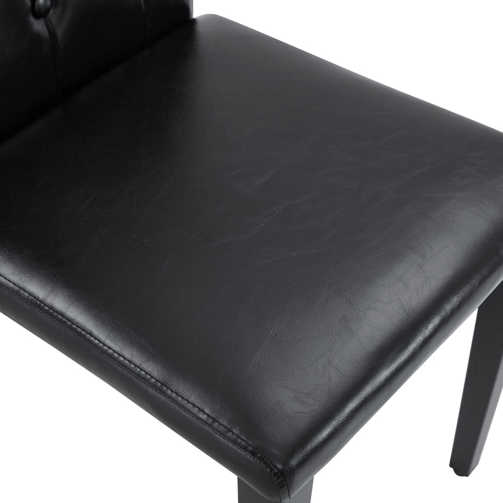 35 Inches Black PU Dining Chairs (Set of 4)