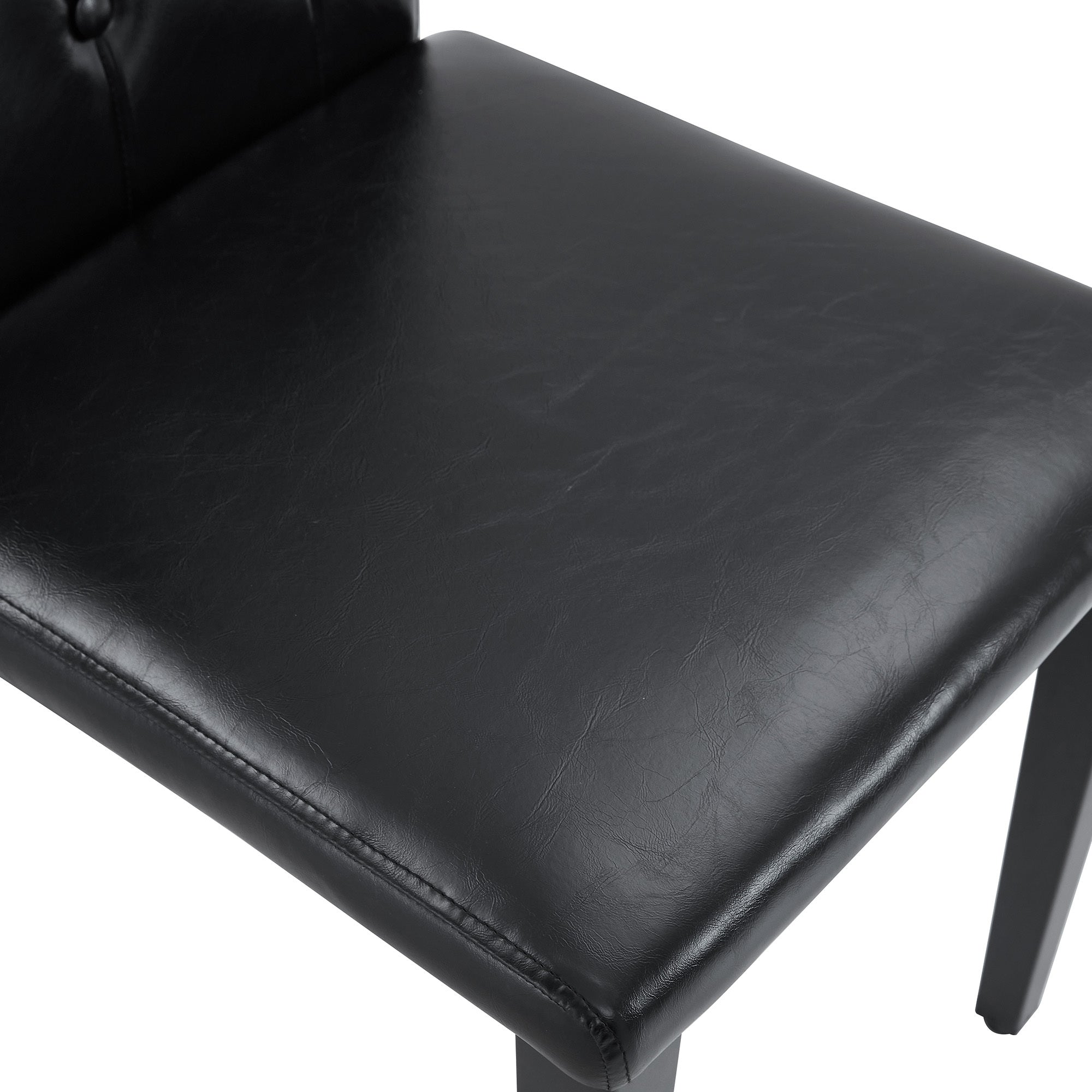 35 Inches Black PU Dining Chairs (Set of 4)