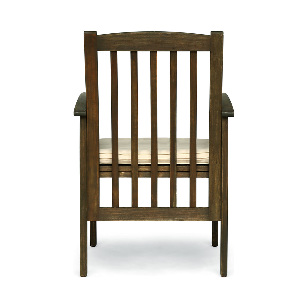 Outdoor 2PCS Acacia Wood Dining Chair Set with Cushions