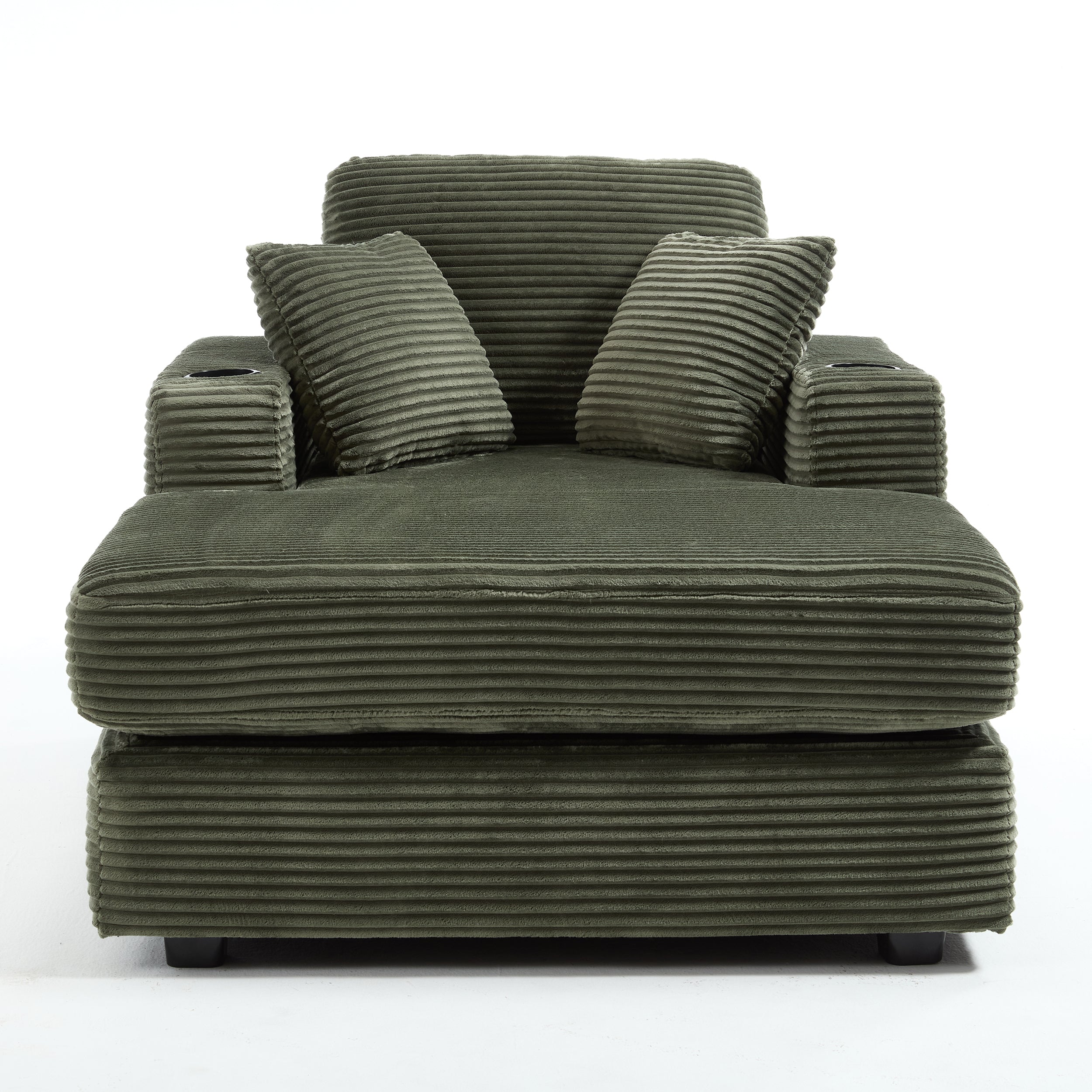 Corduroy Upholstered Chaise Lounge Sofa