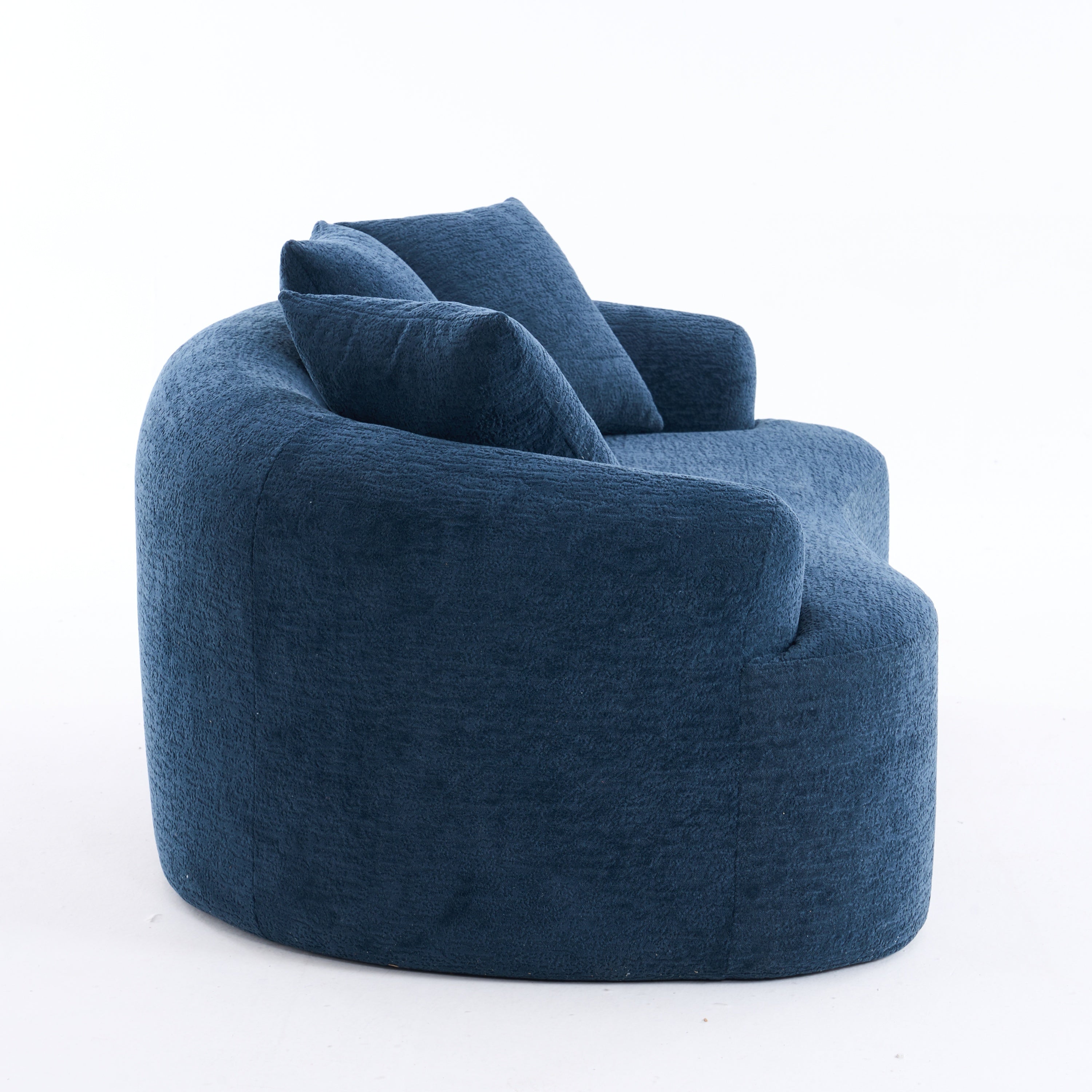 Loveseat Sofa with Wood Grain Chenille Fabric