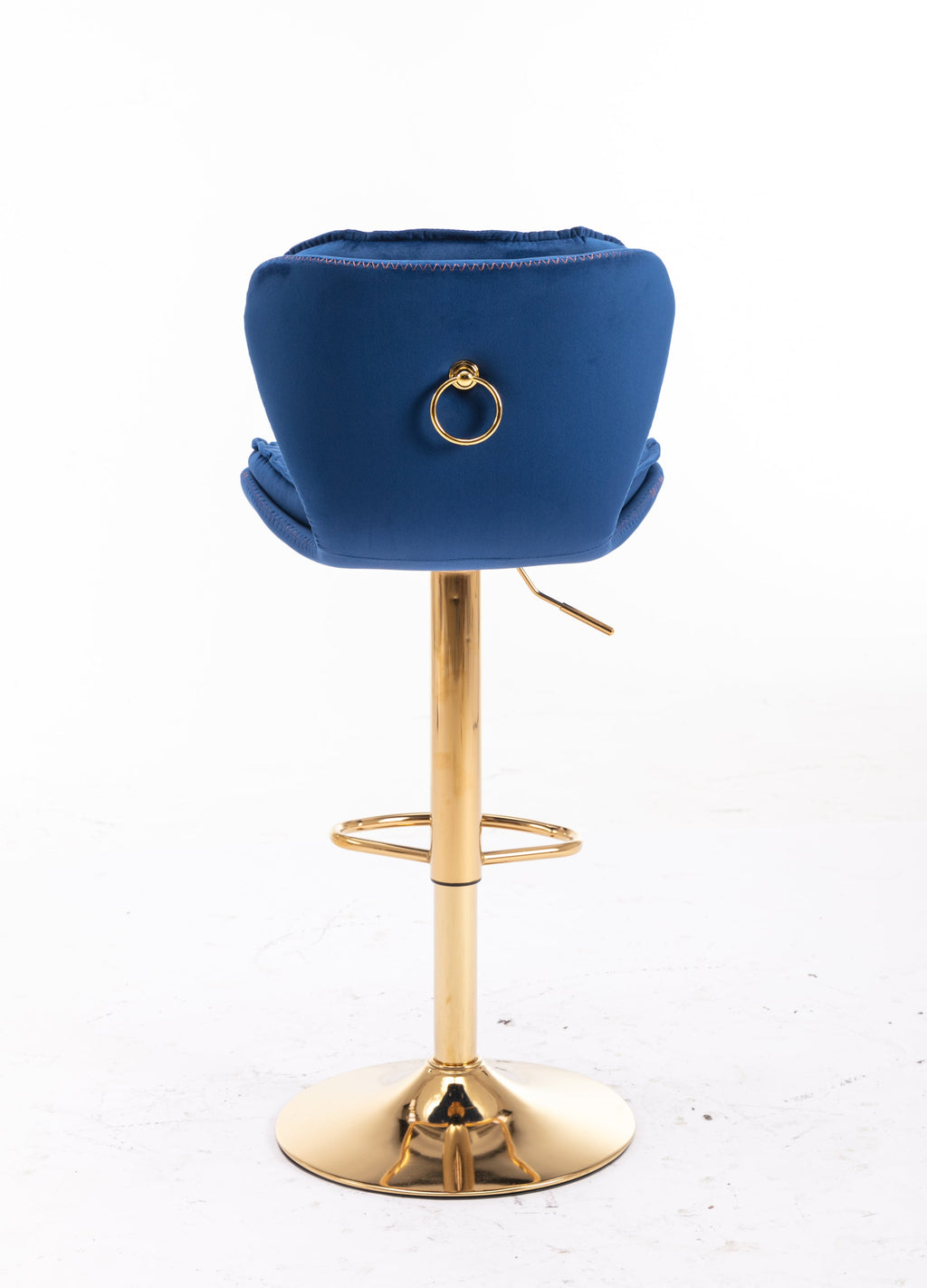 Velvet Bar Stools Set of 2 - Gold Base Adjustable Swivel Counter