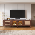 70" Rattan LED Light Entertainment TV Stand
