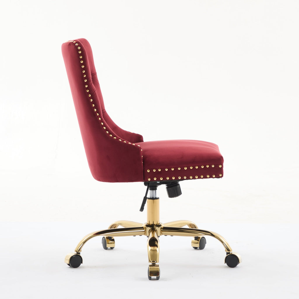 Modern Velvet Upholstered Tufted Button Home Office Chair