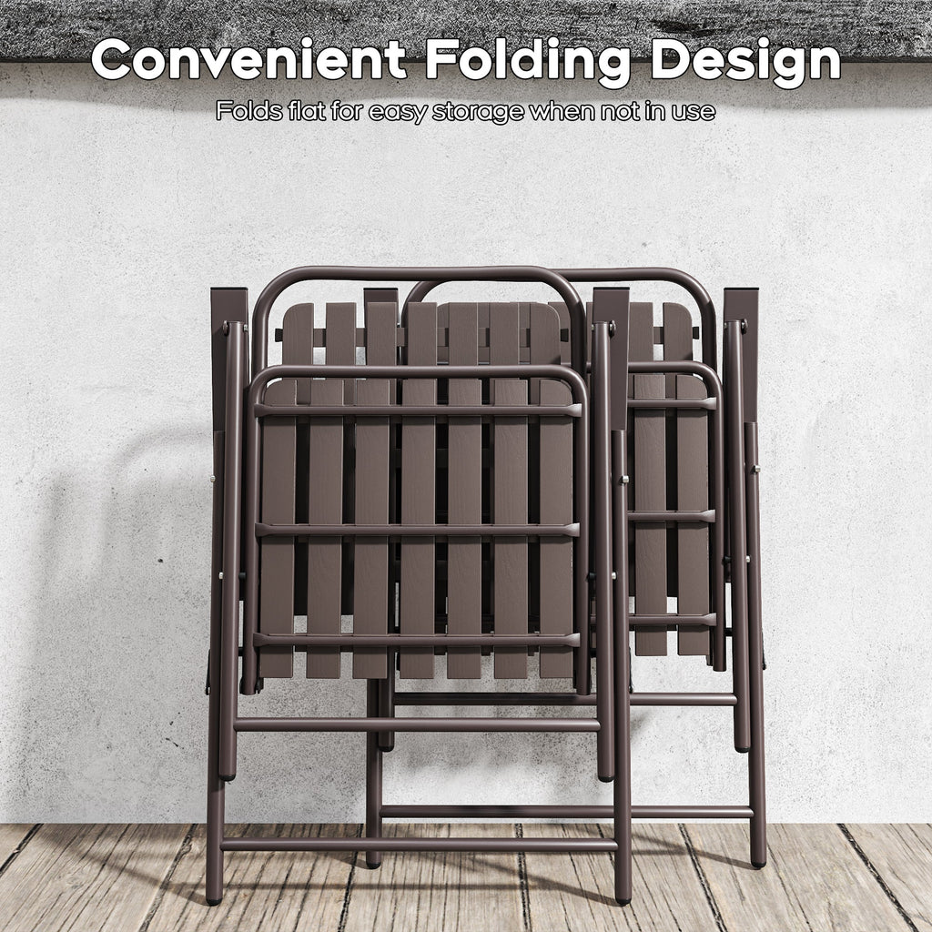 2-Piece Folding Chair 350lb Capacity Rust-Resistant Stain-Proof for Balcony Garden