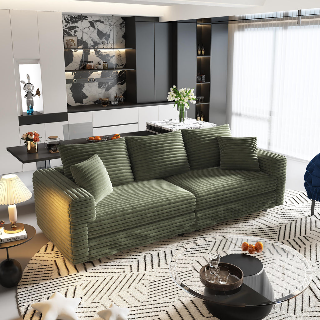 82.7' Modern Comfy Cloud Couch Sofa with Soft Pillows + Ottomans Option