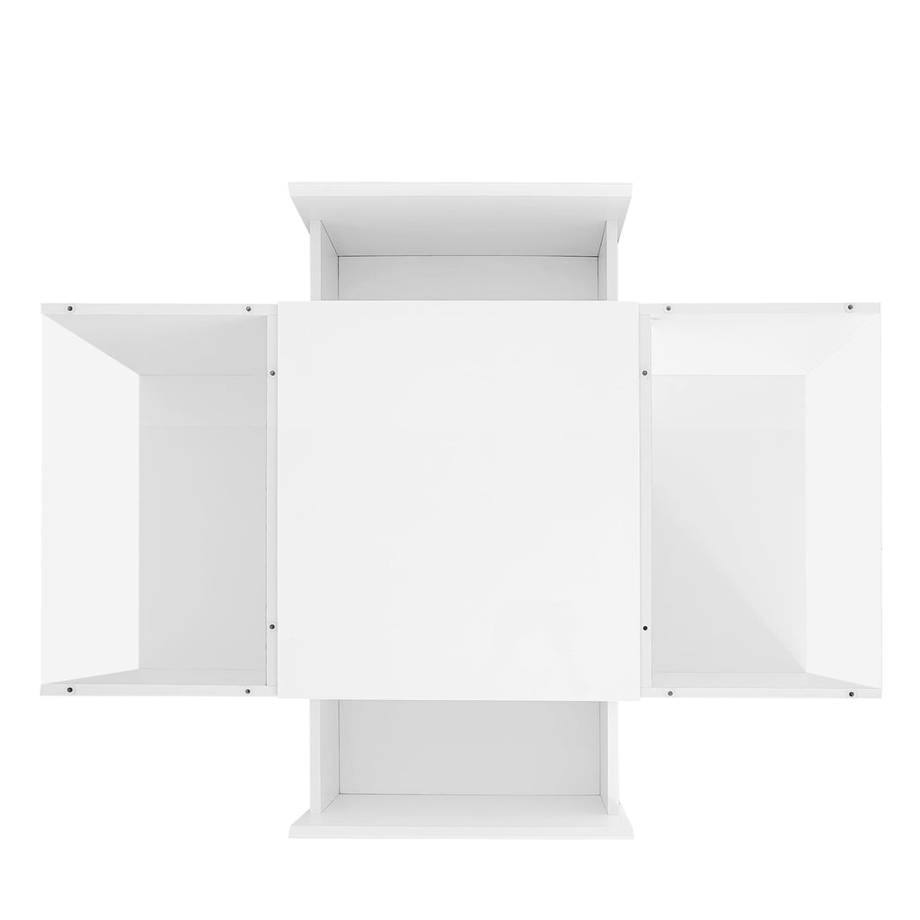 Modern LED Coffee Table with High-Gloss Finish and Glass Tabletop