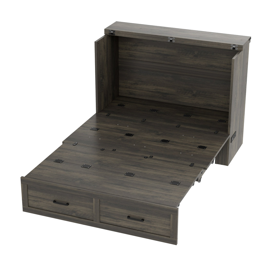 Murphy Bed Cabinet Full Size with Charging Station