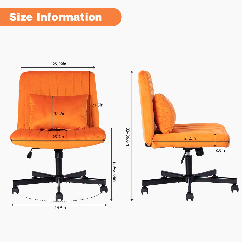 Criss Cross Armless Office Chair with Wheels