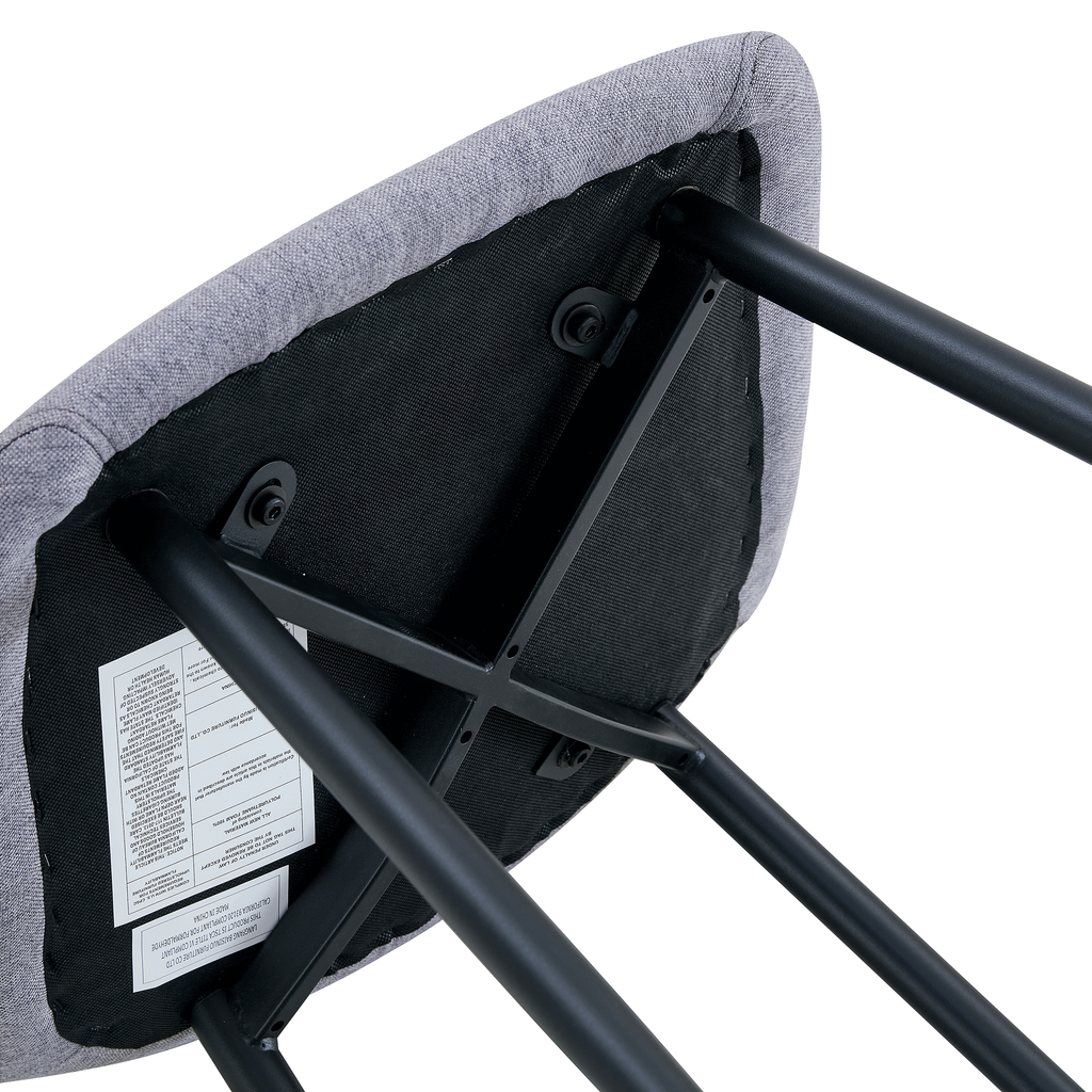 Luxury Simple Chair Black Linen Dining Chair  (Set of 4)