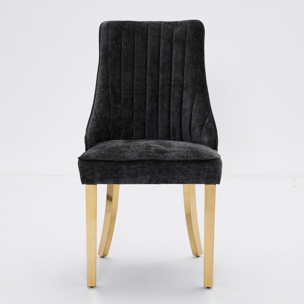 Rayon Cloth Flocking Chenille Dining Chairs (Set of 2 )