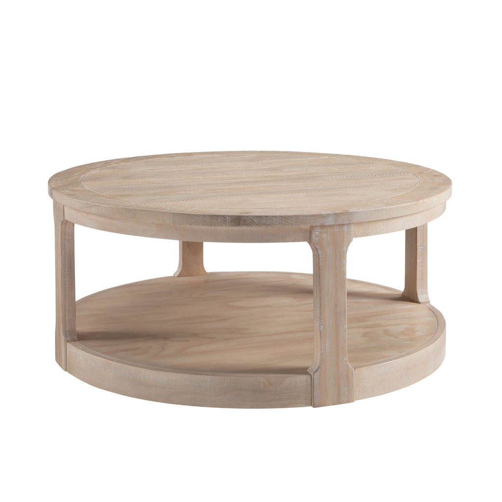 40" Large Curved 2 Tier Traditional Coffee Table with Wheels