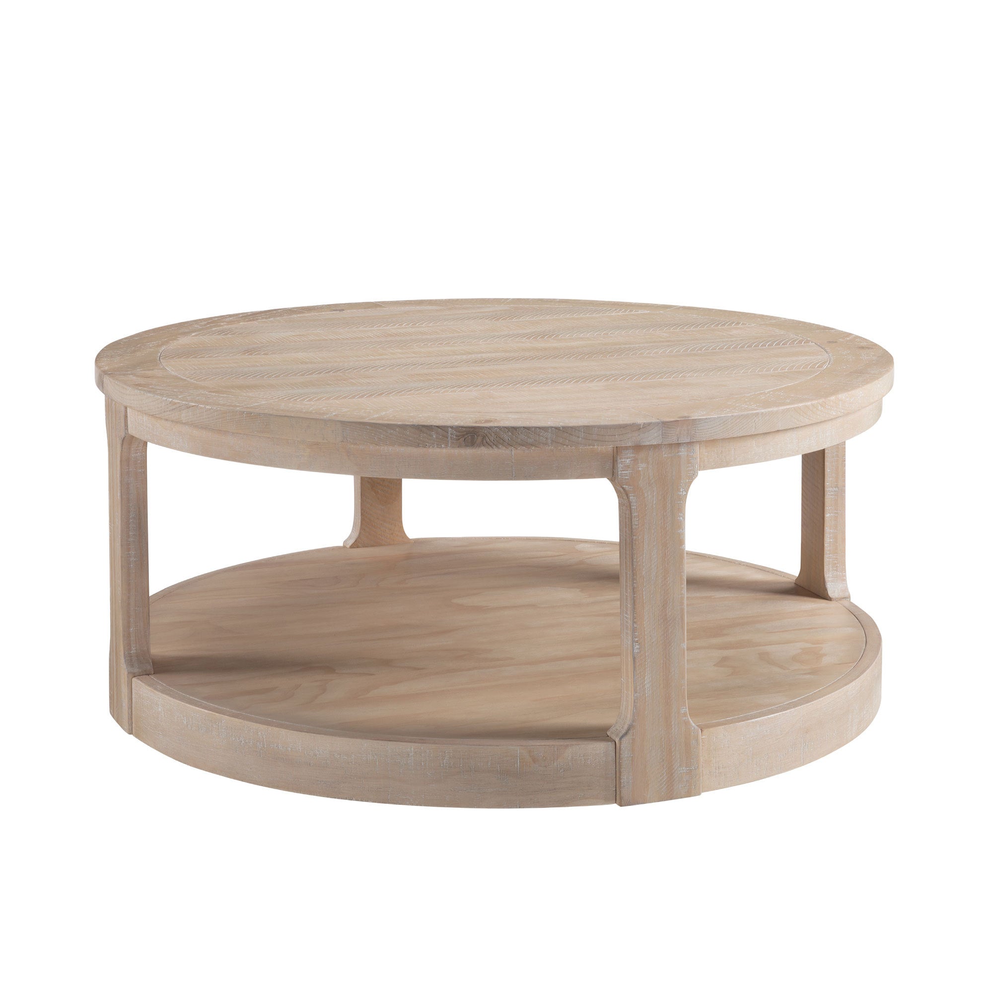 40" Large Curved 2 Tier Traditional Coffee Table with Wheels