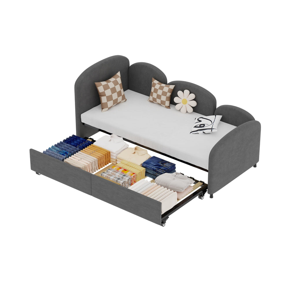 Modern Twin Size Velvet Upholstered Daybed
