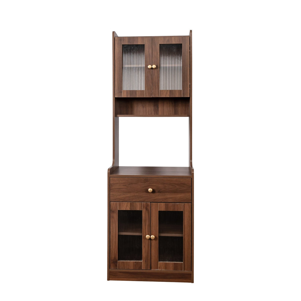 Farmhouse Kitchen Hutch Buffet Cabinet with Microwave Stand