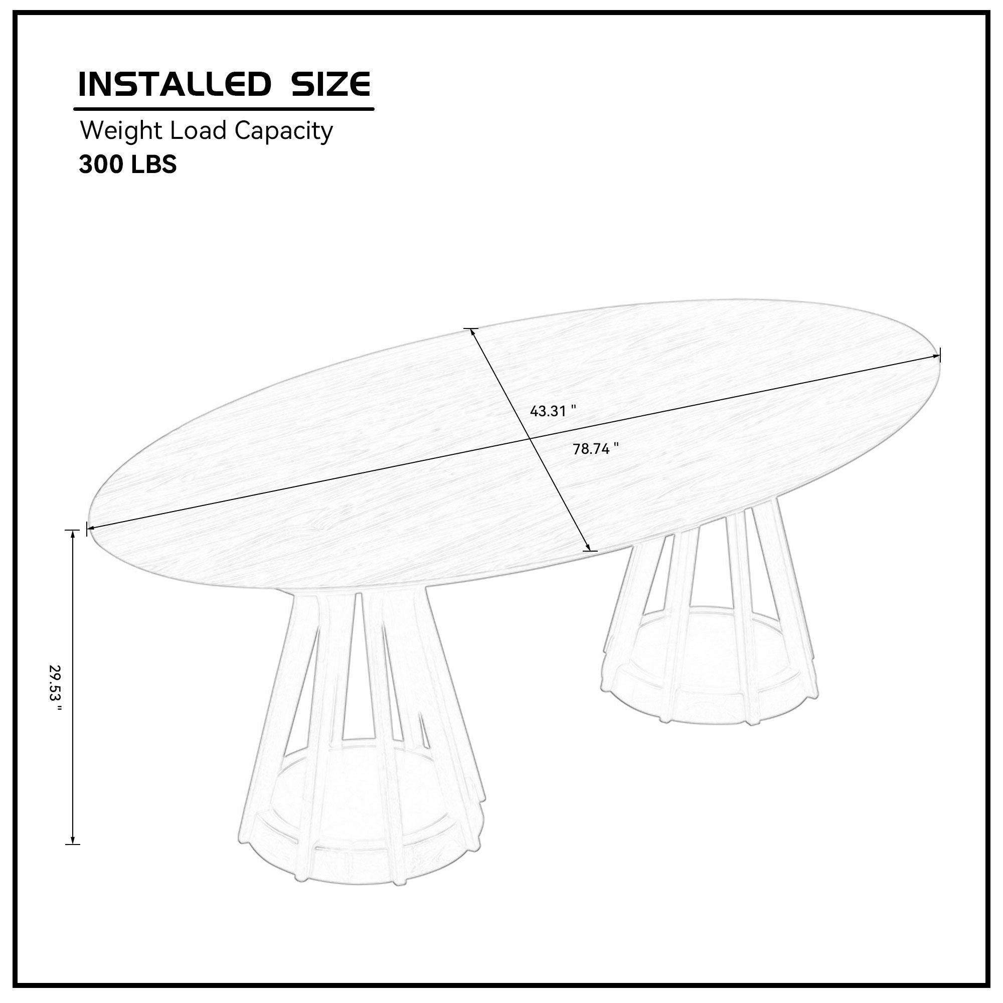 78.74 Inch Modern Dining Table