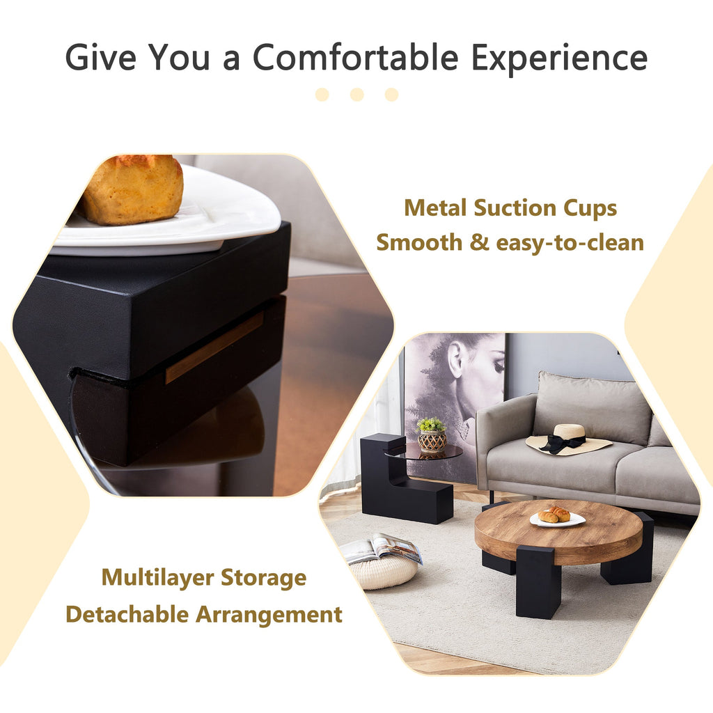 Modern Simple Double-Layer Round Coffee Table