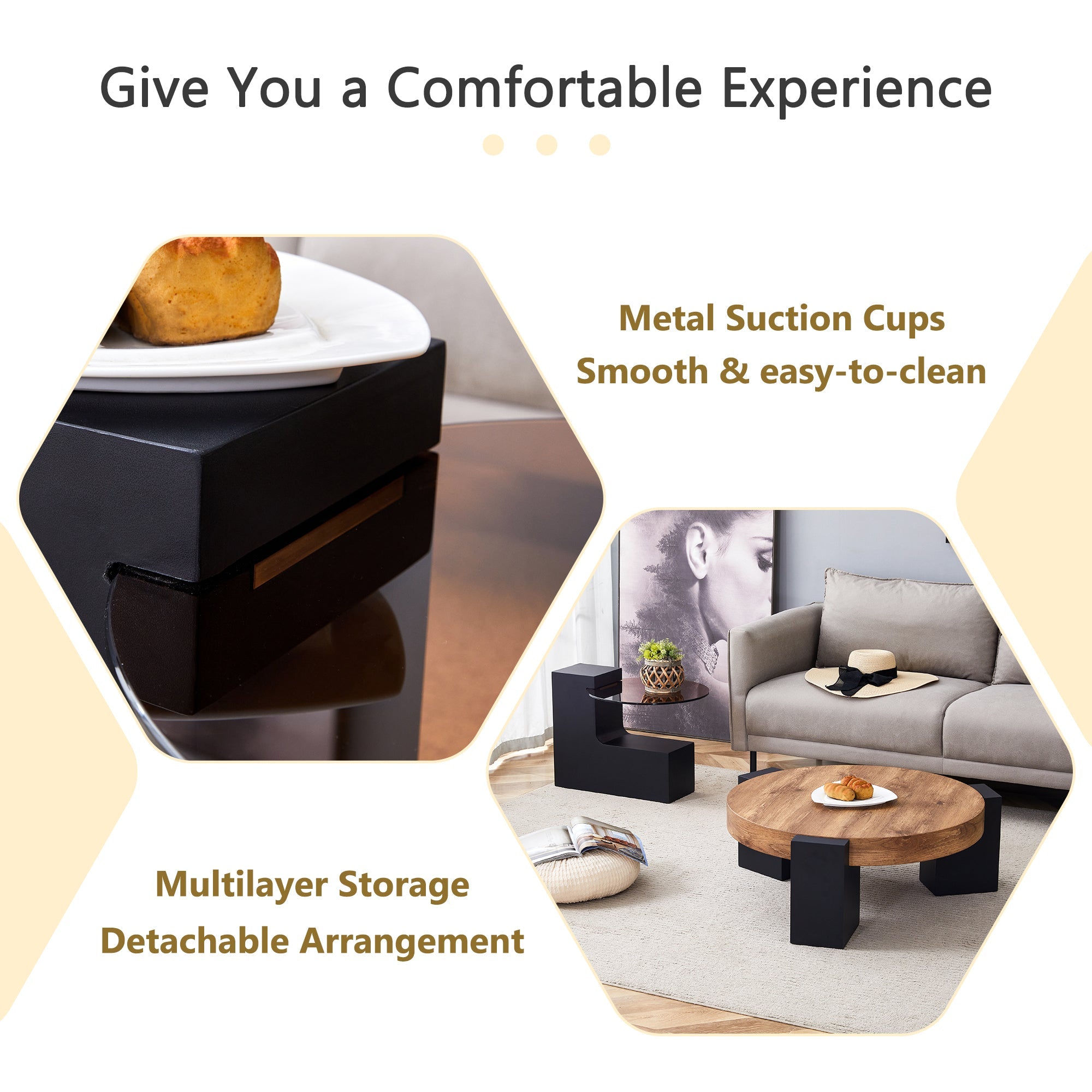 Modern Simple Double-Layer Round Coffee Table