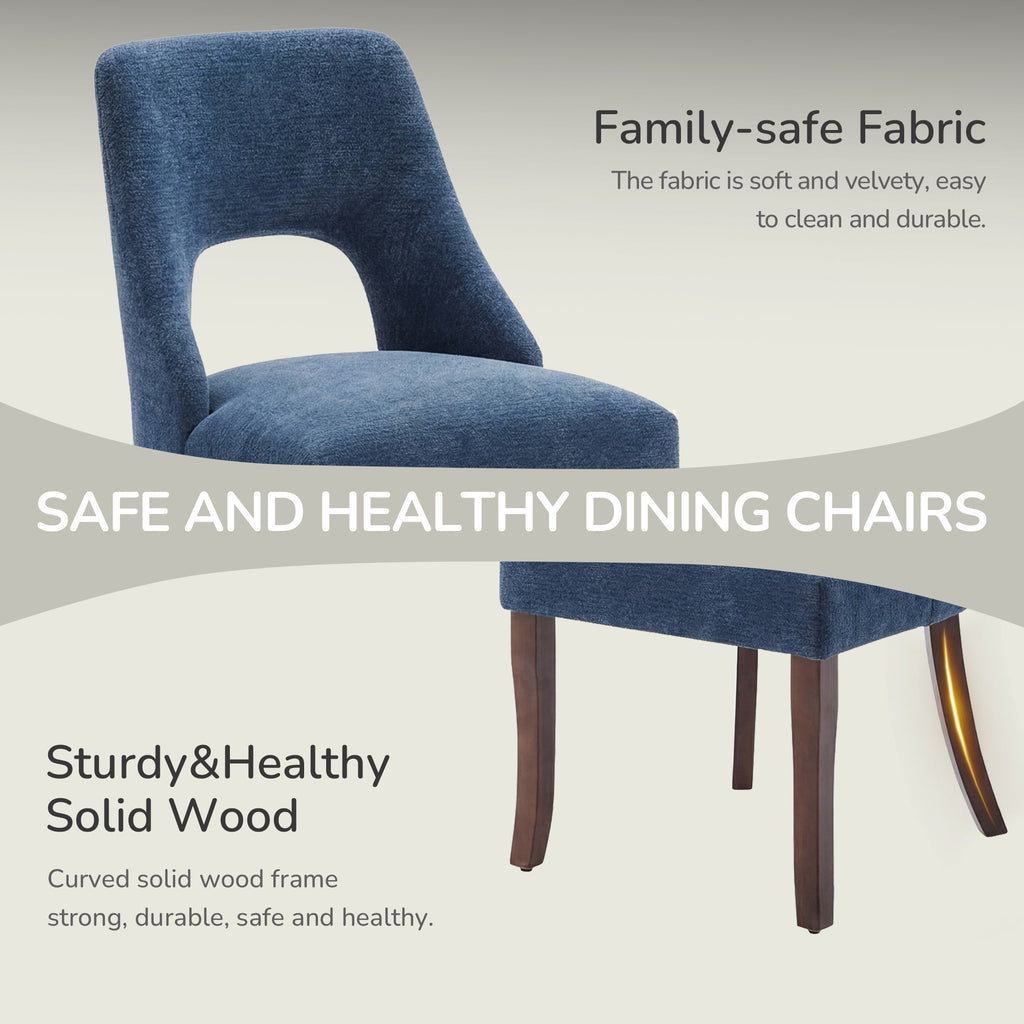 Chenille Elegant Tufted Club Dining Room Chairs (Set of 2)