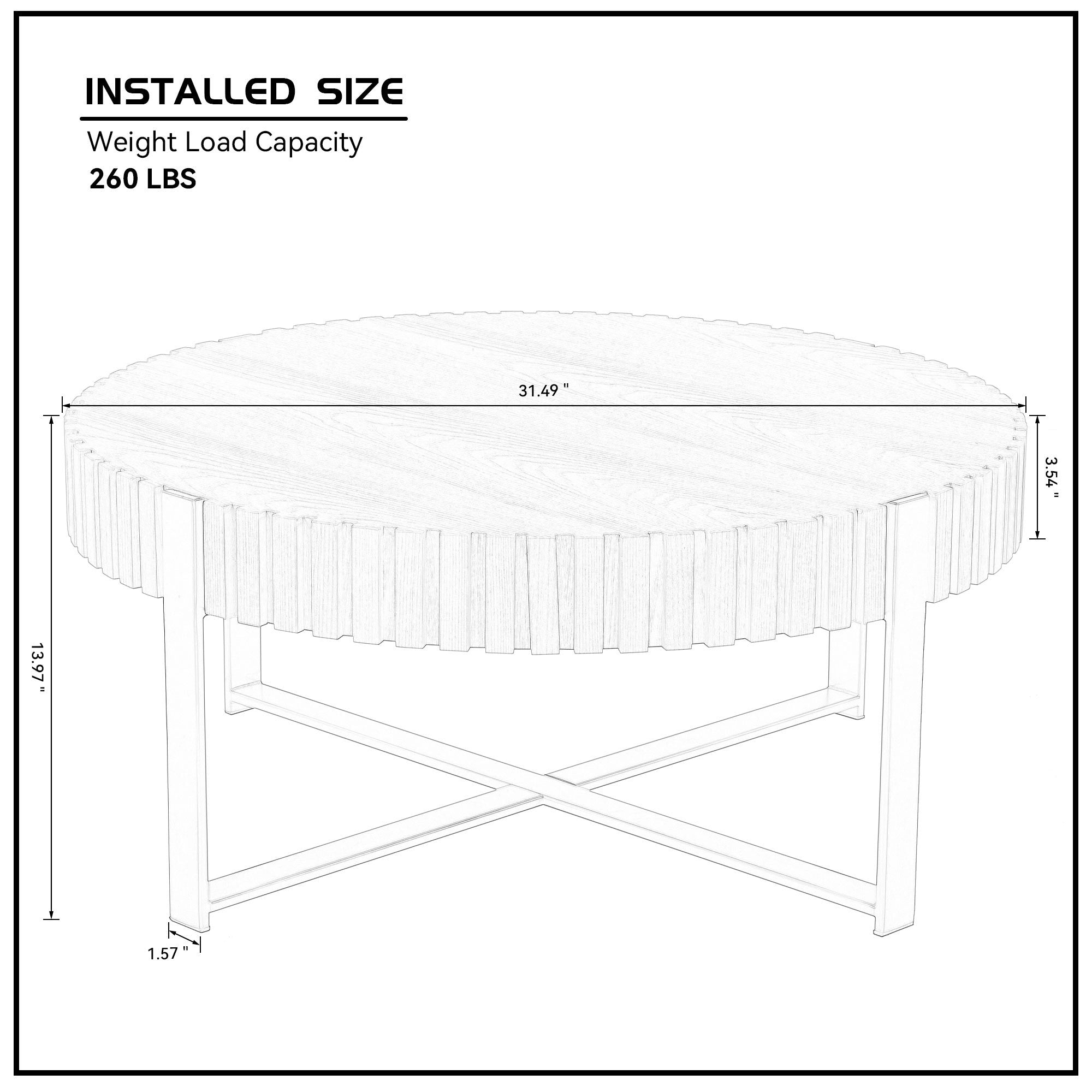 Modern Handcraft Drum Round Coffee Table