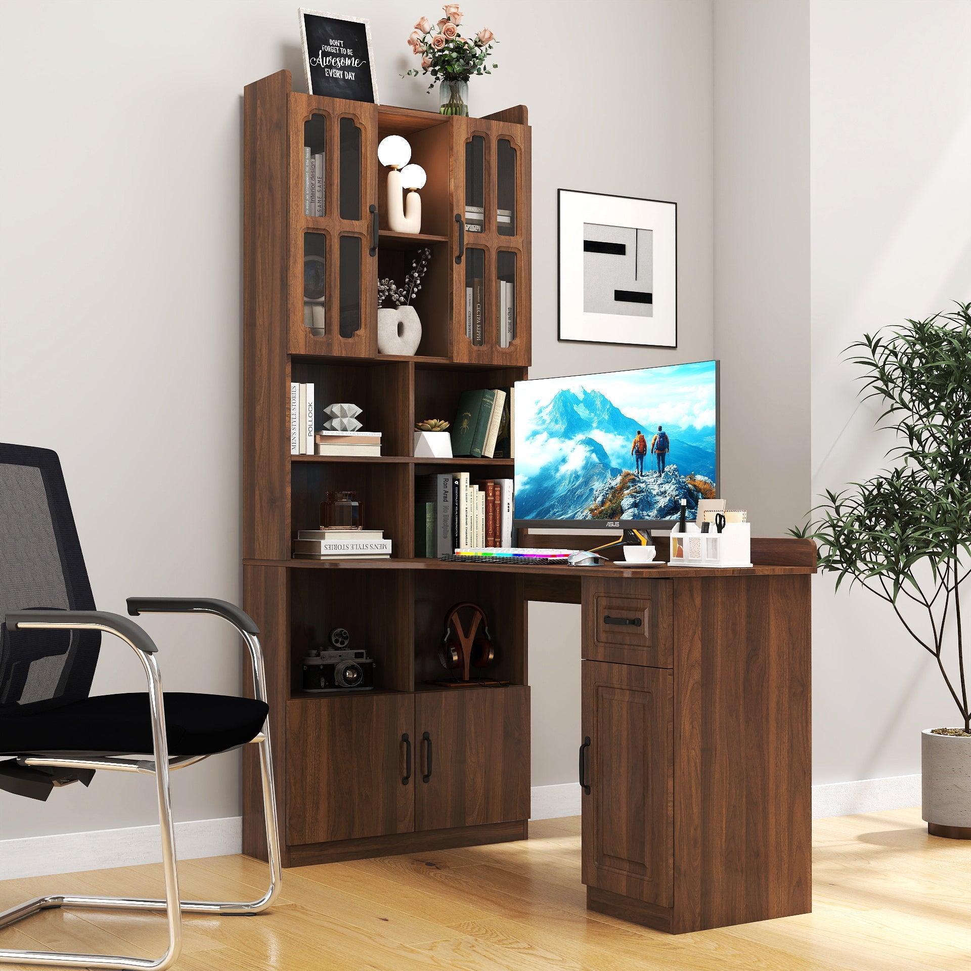 L-Shaped Design Corner Computer Desk for Home Office