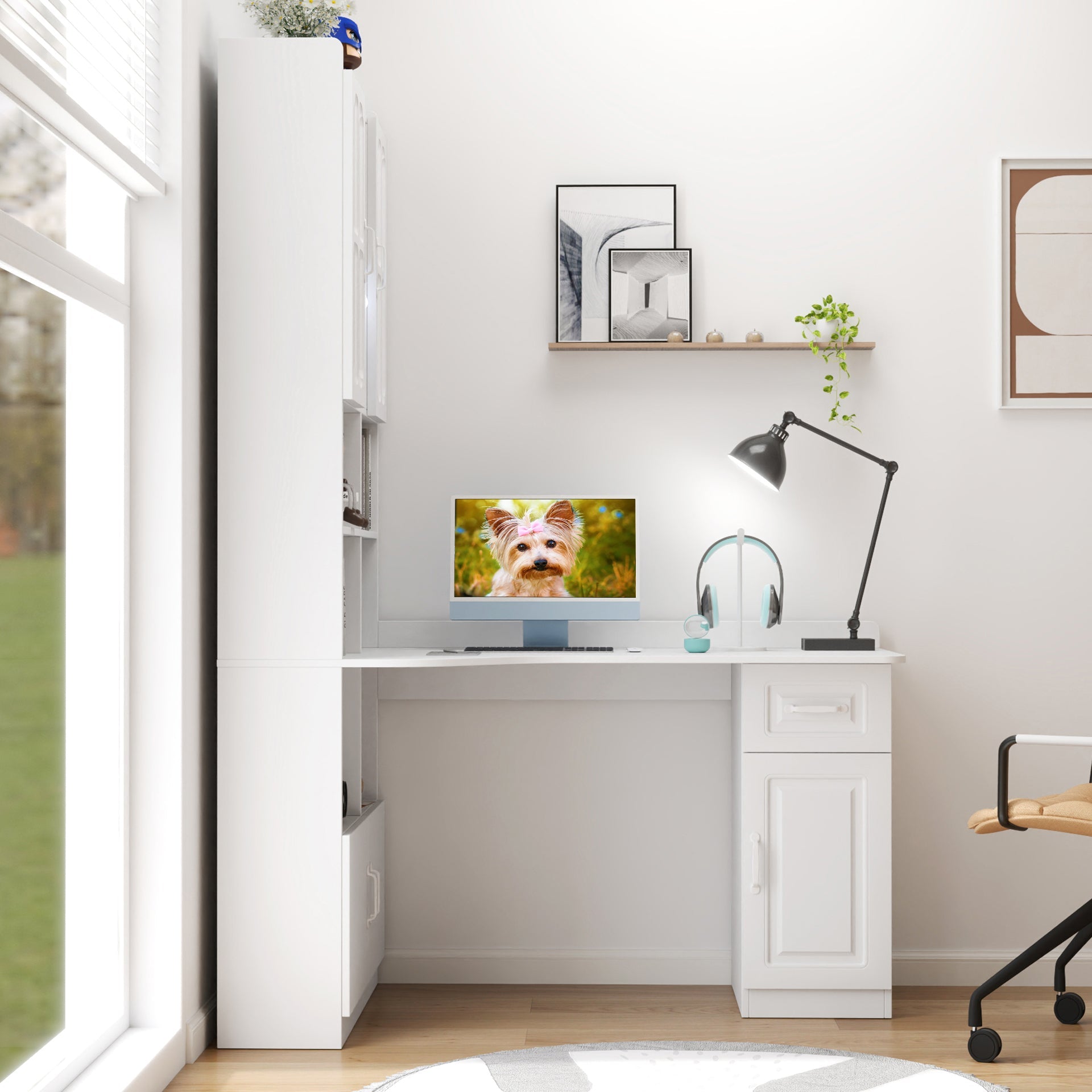 L-Shaped Design Corner Computer Desk for Home Office