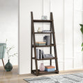 5-Tier Storage Rack Bookshelf with Rubber Wood Frame