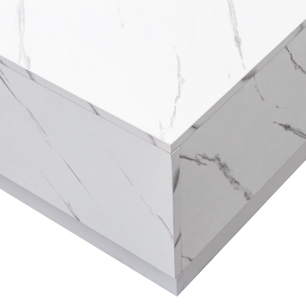 White Coffee Table with Sliding Tabletop