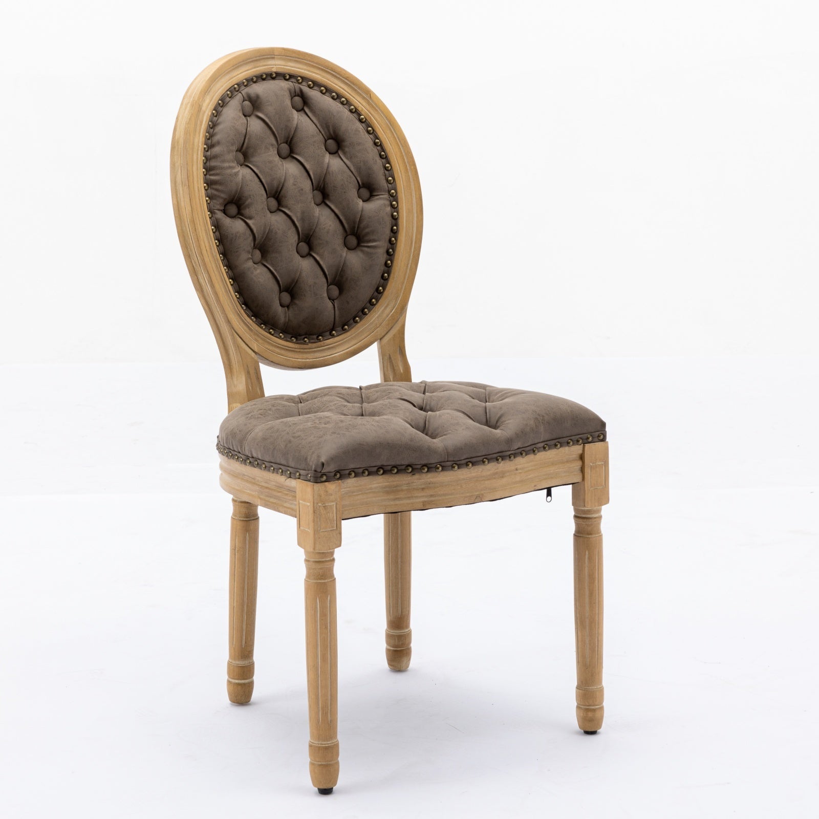 French Style Antique Painting PU Dining Chairs (Set of 2)
