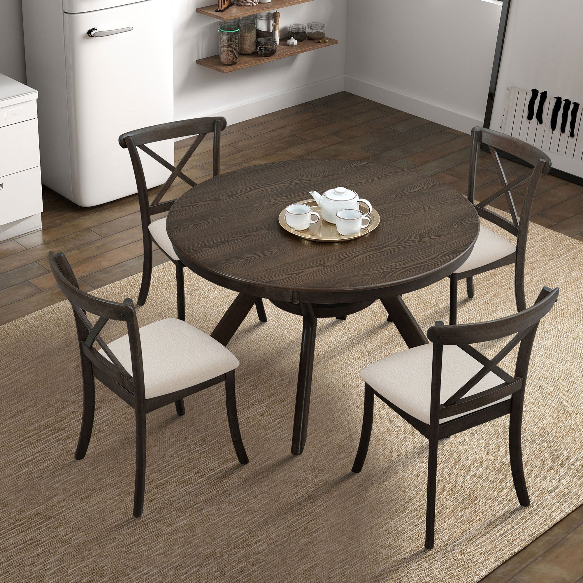 Wooden X Back Dining Chairs (Set of 2)