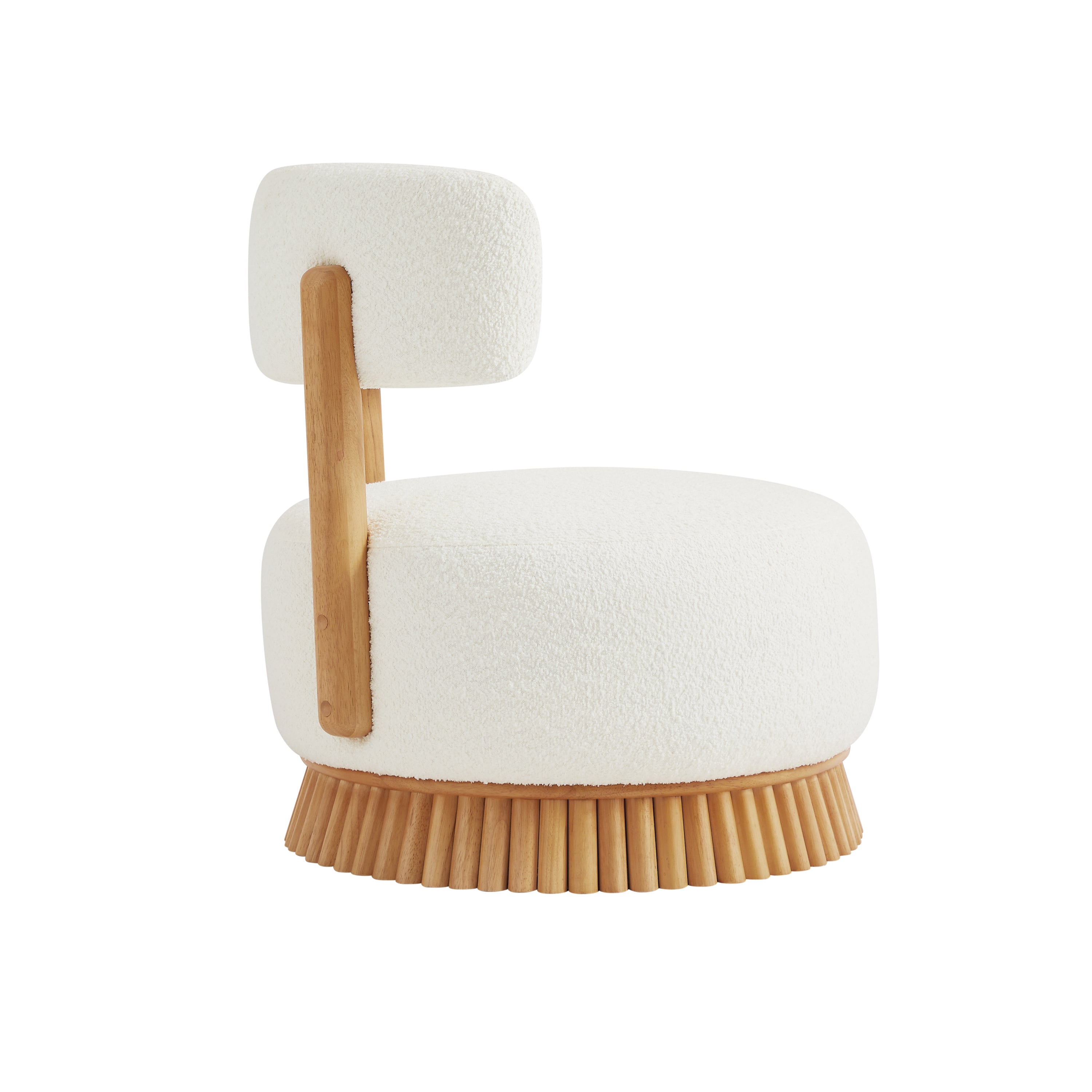 Modern Armless Chair with Wooden Base Featuring Thatched Roof Rod Design