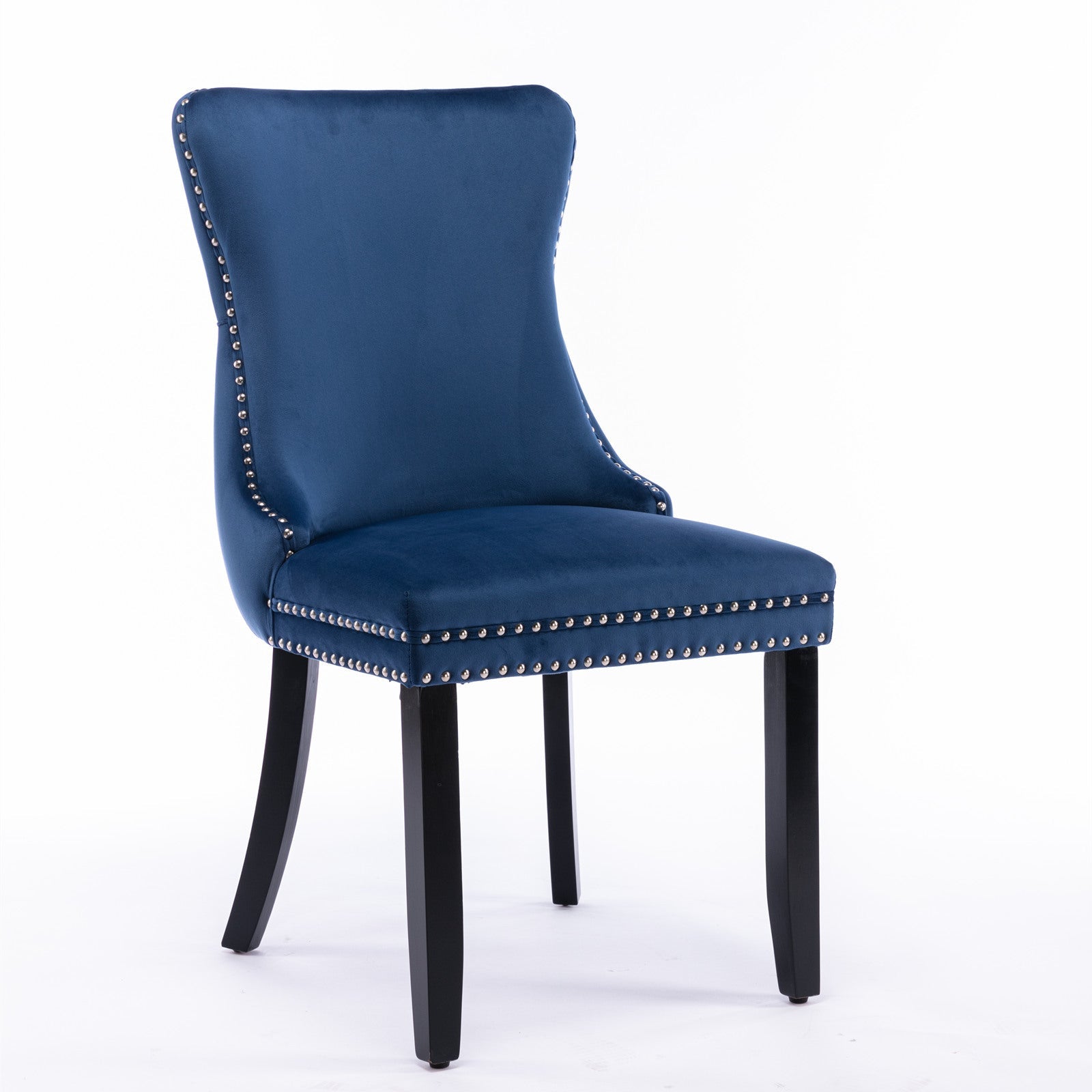 Modern Velvet Upholstered Wing-Back Dining Chairs (Set of 2)