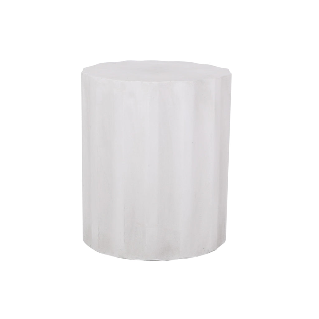 Outdoor Antique White LightWeight Concrete Side Table