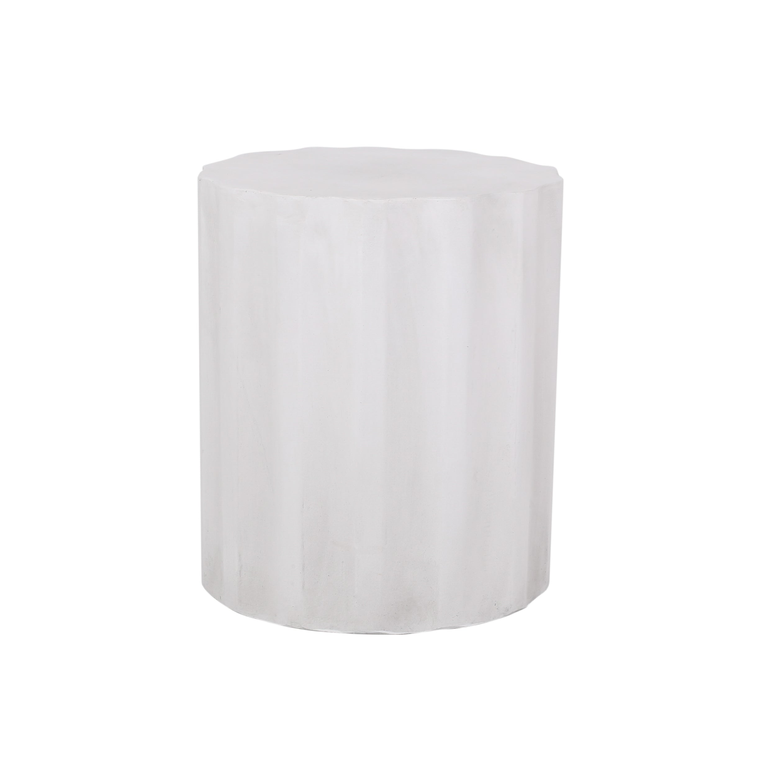 Outdoor Antique White LightWeight Concrete Side Table