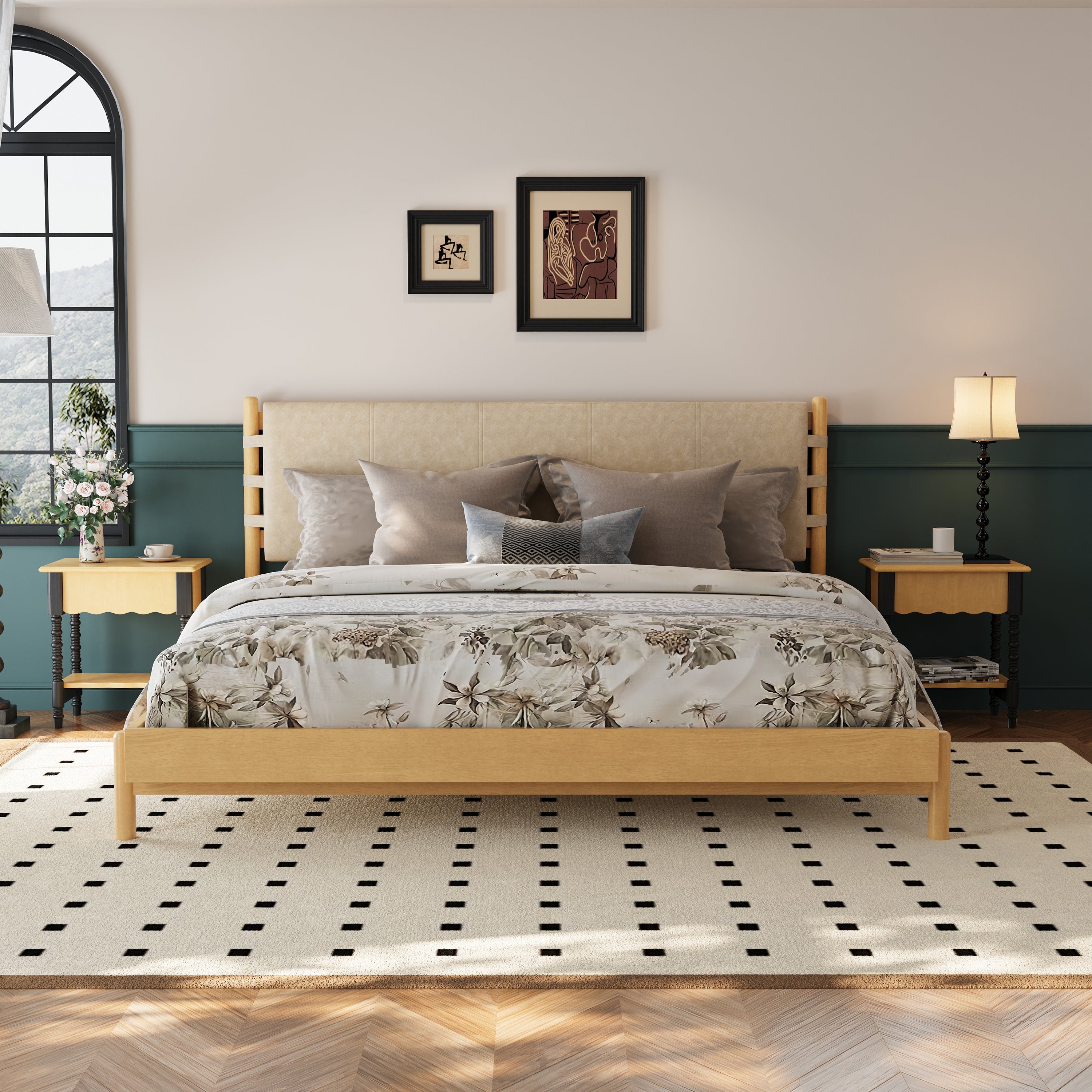 Premium Rubber Wood Platform Bed Frame