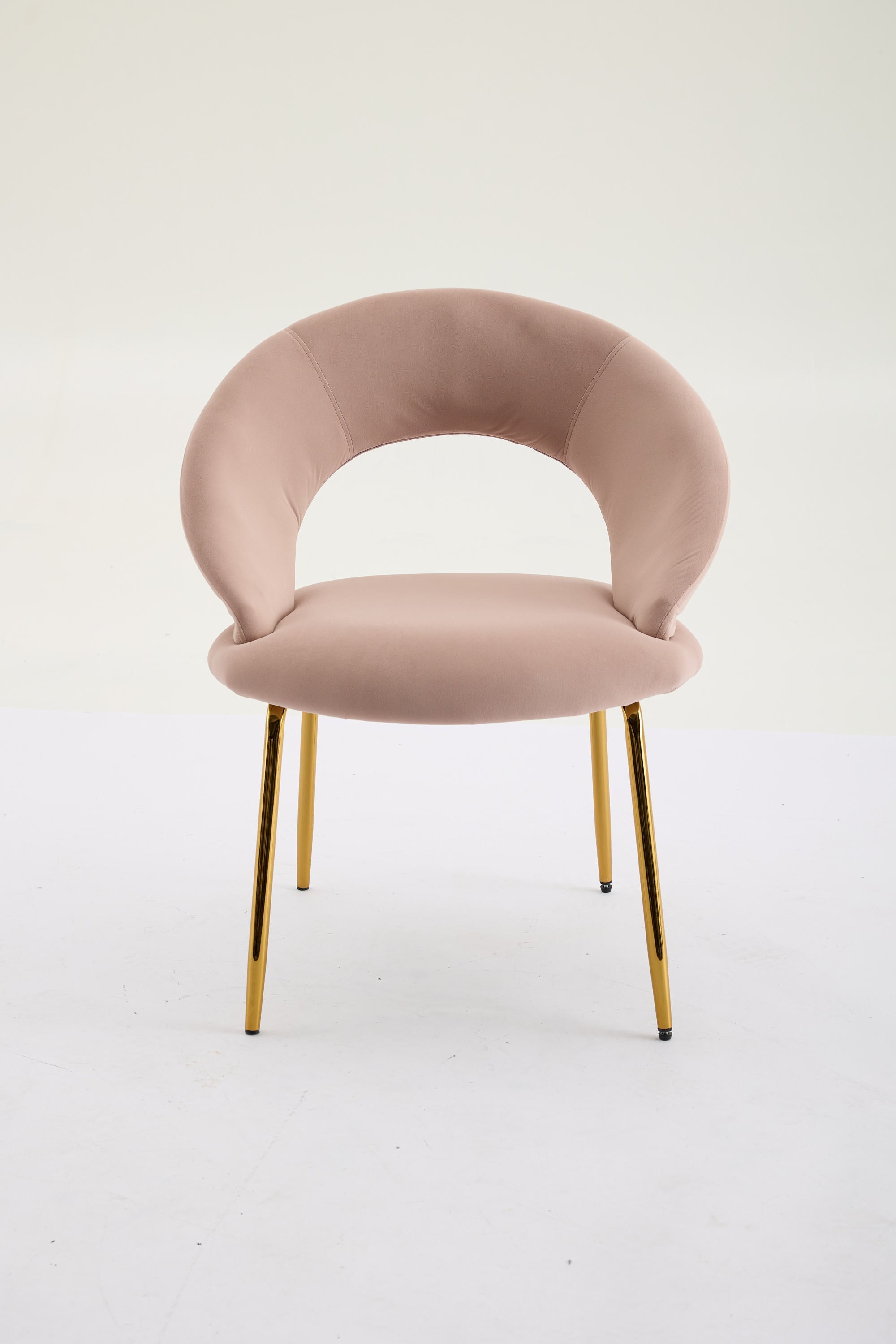 Velvet/Teddy Fabric Dining Chairs with Curved Backrest