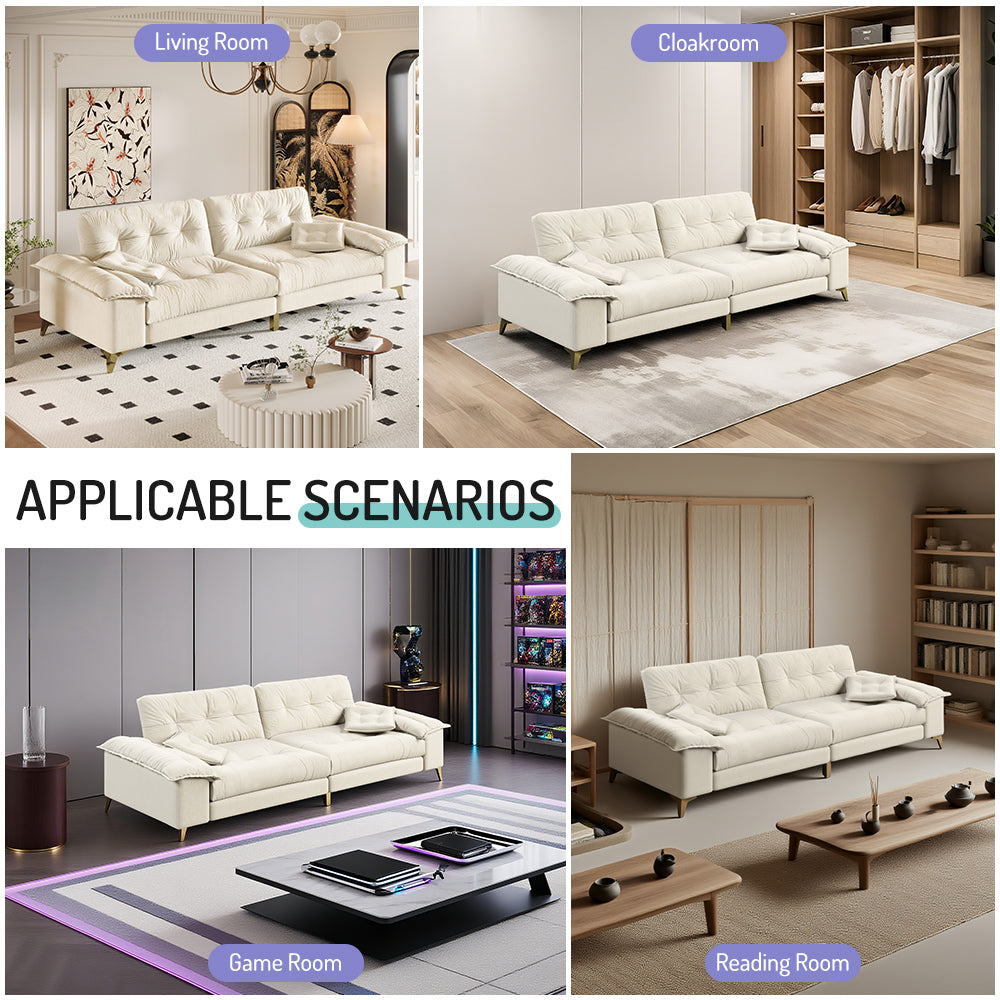 104.7 ' Modern 4-Seat Cloud Sofa with Wide Removable Armrests