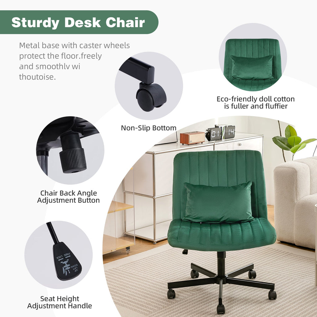 Criss Cross Armless Office Chair with Wheels