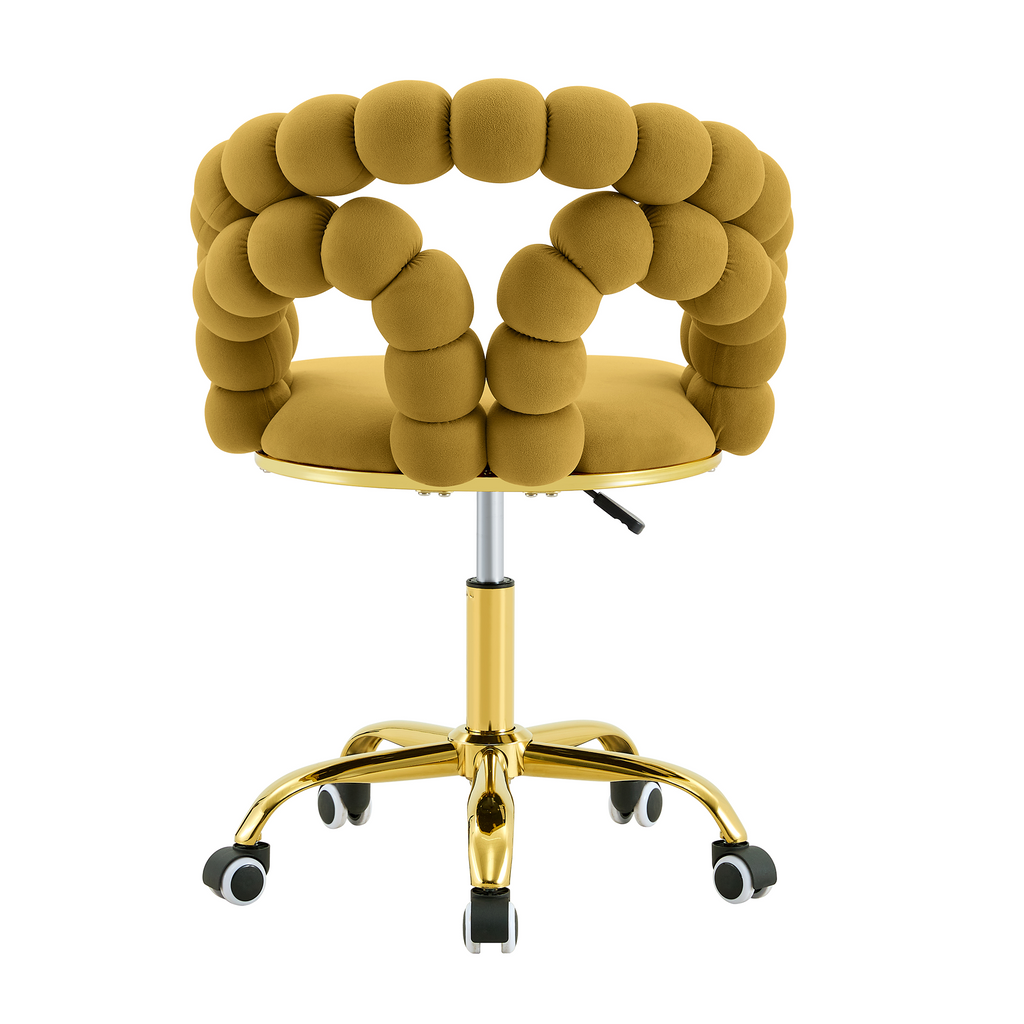 Coloful Modern Velvet Adjustable Swivel Desk Chair with Bubble Back