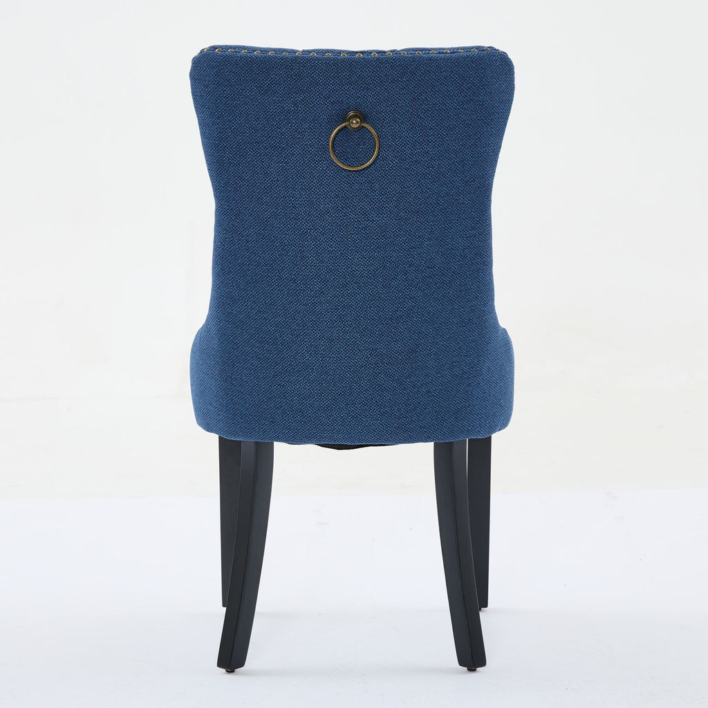 Linen Contemporary Tufted Flax Upholstered Dining Chairs (Set of 2)
