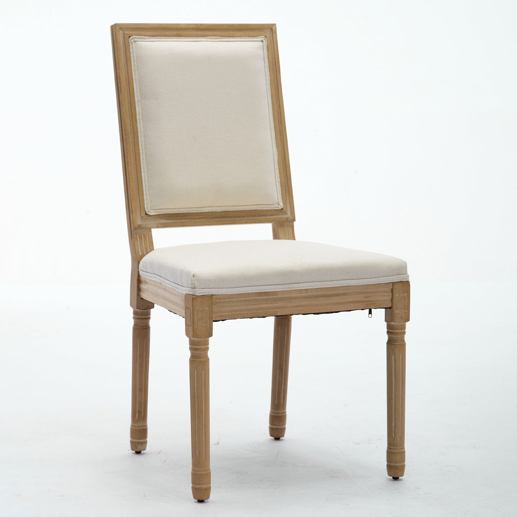 French Louis Dining Chairs with Square Backrest (Set of 2)