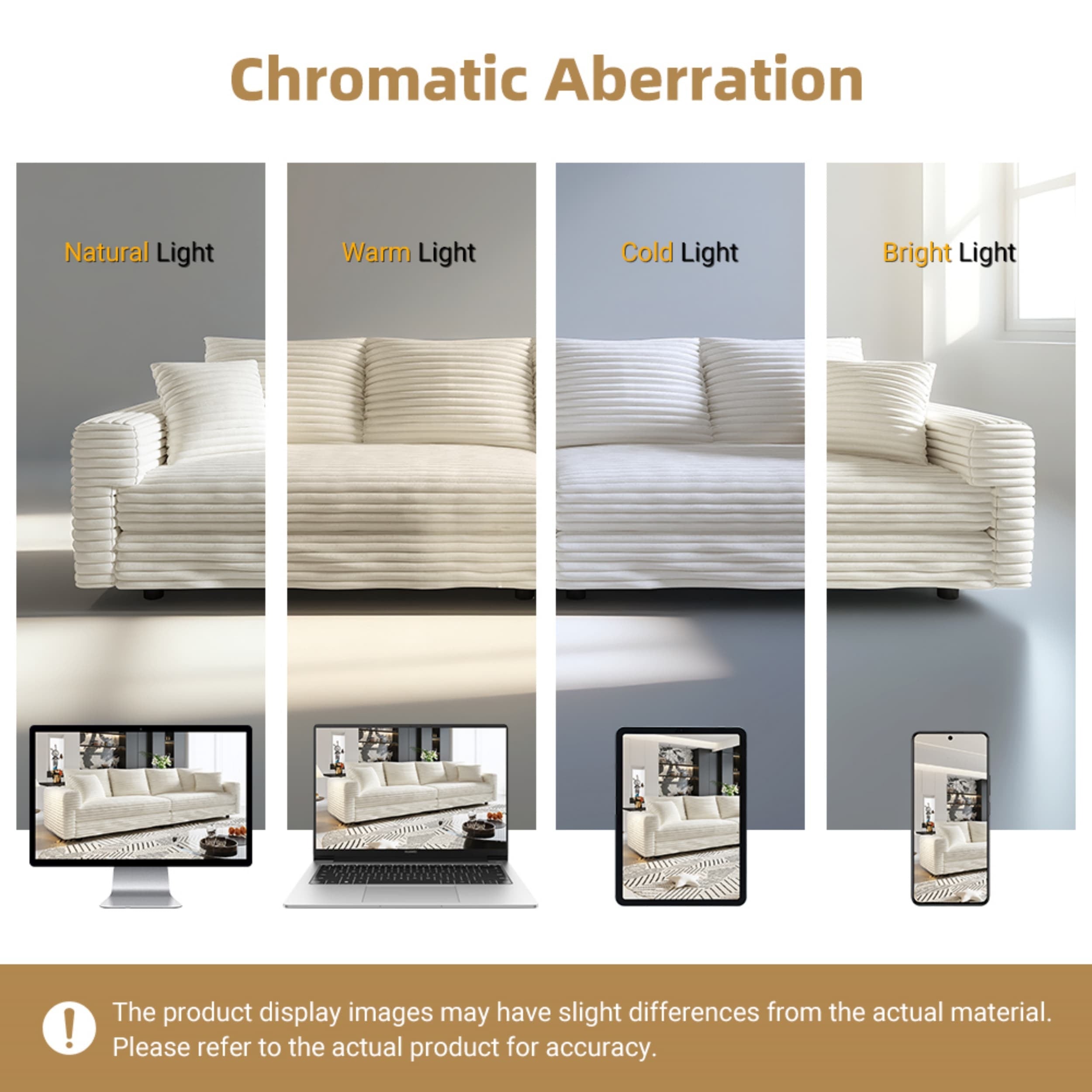 Modern 4 Seat Comfy Upholstered Sofa + Ottoman Option