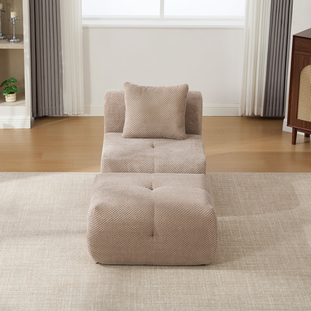 31' Modular Cloud Boneless Accent Chair with Ottoman Set