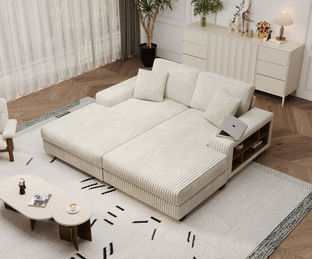 Convertible Sleeper Sectional Sofa with Storage
