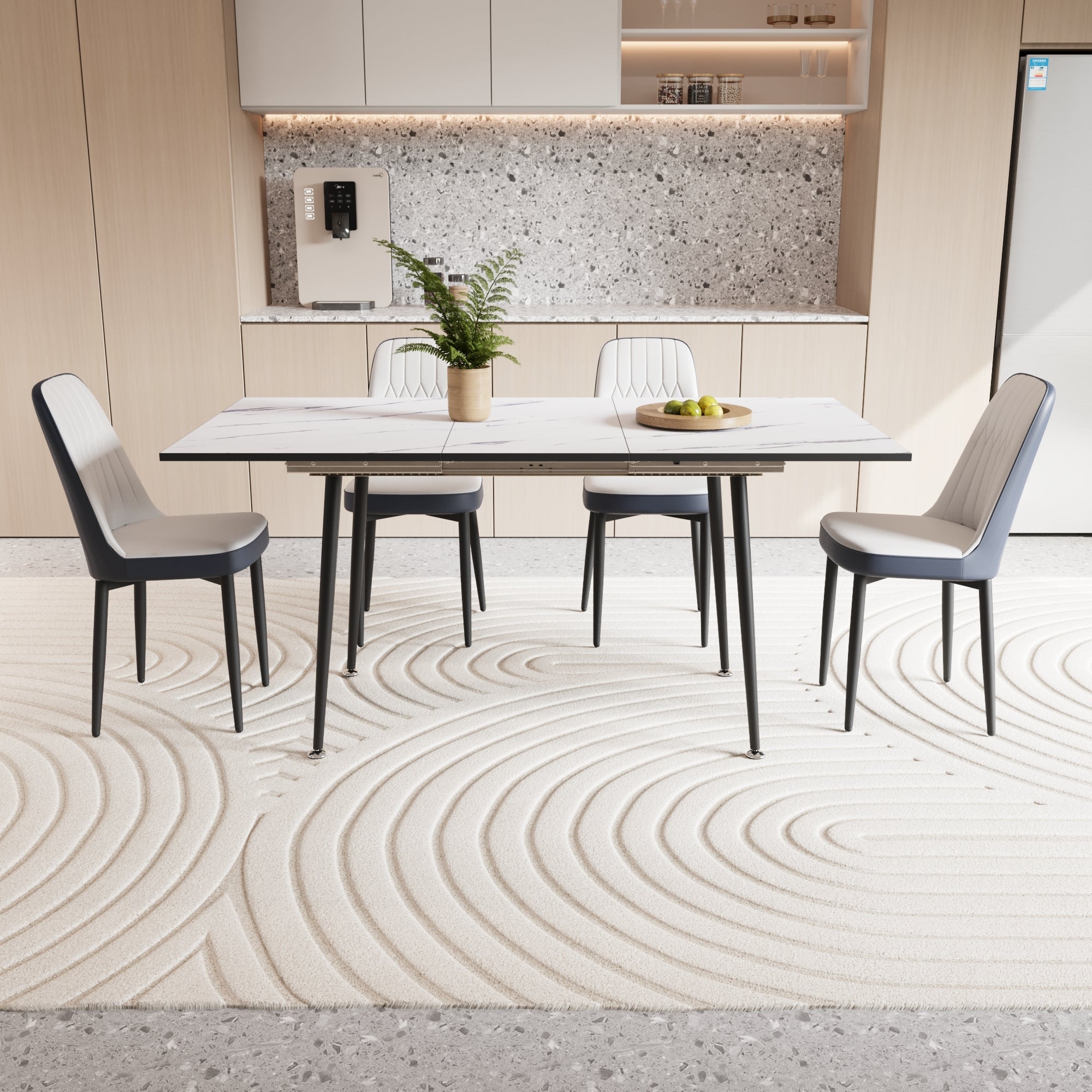 47'-63' Expandable Dining Table and Chair Set